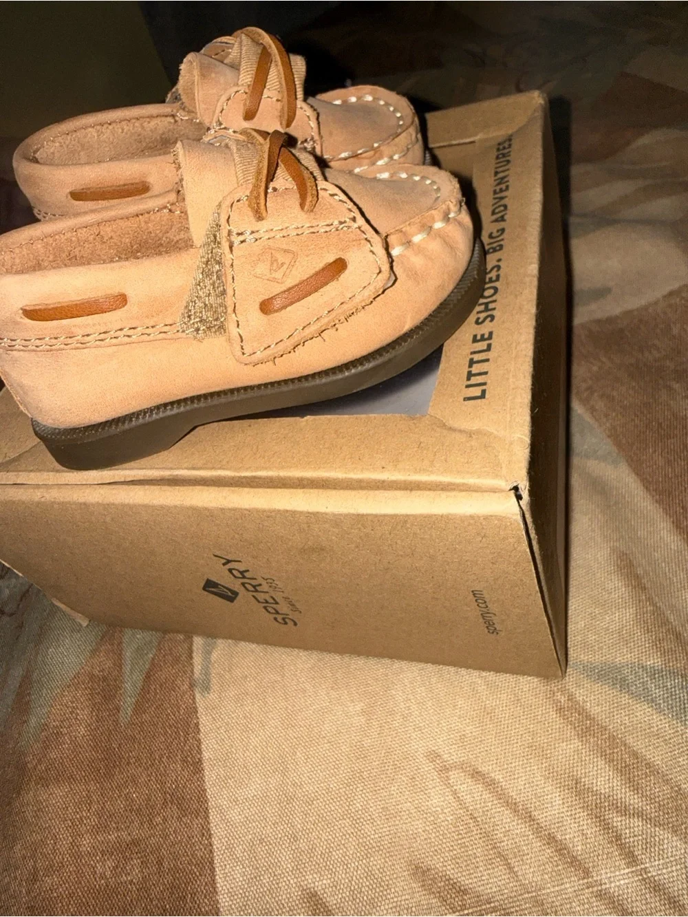 Sperry Kids Tan Suede Moccasin Slip-On Boat Shoes